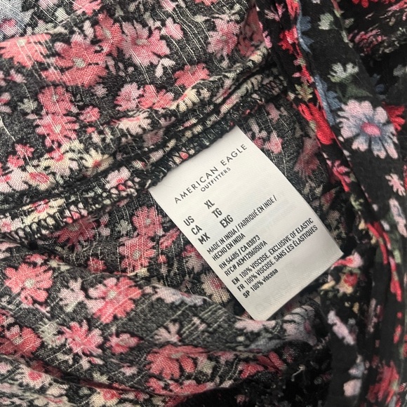 American Eagle Floral Ombré Long Sleeve Blouse Size XL - Picture 7 of 7